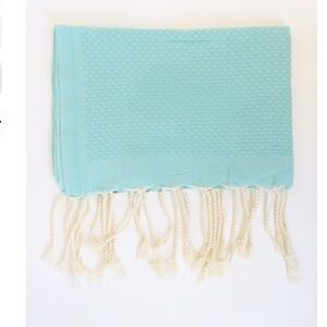 Feel & Scents Miami Fouta Handwoven Tunisian Cotton Guest Towels- Teal- Set Of 2